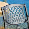 Dining Chairs Set Of 2, Mesh-style Backrest Seat Arm Chairs, Aluminum Arched Indoor Outdoor Patio Floral Accent Side Chairs For Backyard Garden - 4 of 4