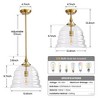 KAISITE Brass Glass Pendant Light for Kitchen Island - 2 of 4