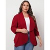 Women's Plus Size Cardigan 3/4 Sleeve Open Front Blazer for Women - 2 of 4