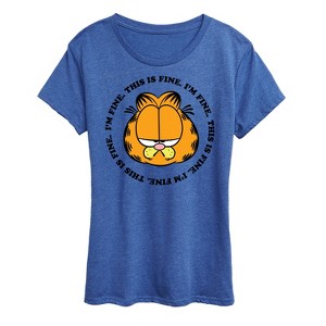 Women's - Garfield - I'm Fine This Is Fine Short Sleeve Graphic T-Shirt - 1 of 4