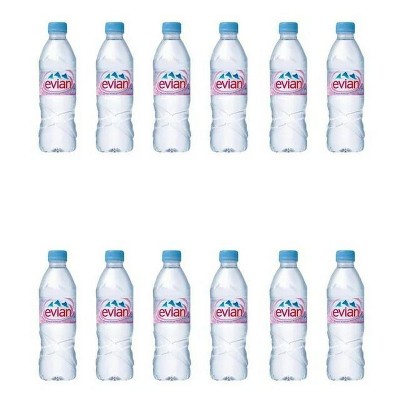 Evian Natural Spring Water 16.9 oz (500ml) Bottles - 12 Pack