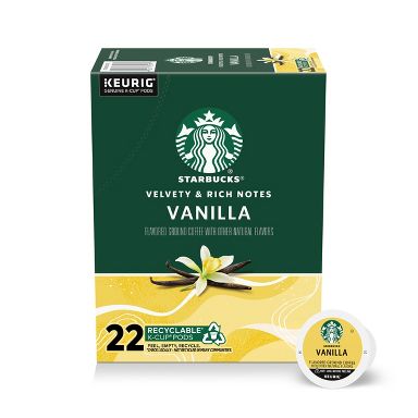 Starbucks Vanilla Flavor Light Roast Keurig K-Cup Coffee Pods - 22ct