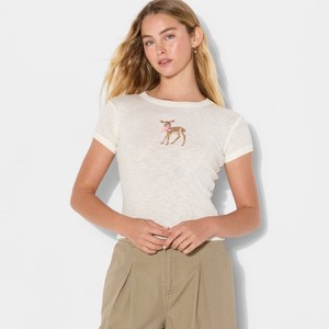 Women's Short Sleeve Roundneck T-Shirt - Wild Fable™ - 1 of 4