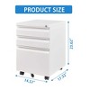 File Cabinets 3 Drawer with lock, File Cabinet with wheels, for Home Office Organizer Letters/Legal/A (White) - 3 of 4