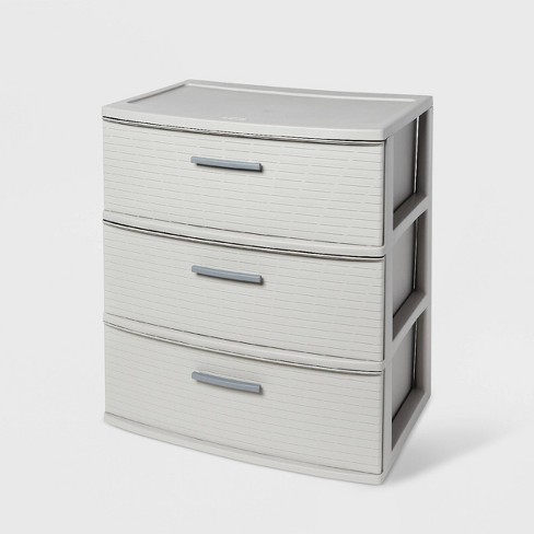 Iris 2pk Wide 3 Drawer Plastic Storage Chests : Target