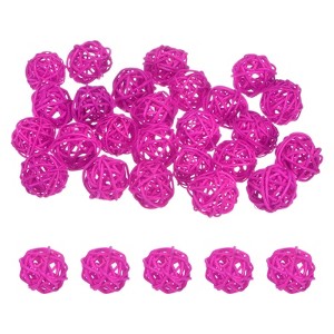 Unique Bargains Wicker Rattan Decorative DIY Crafts Balls 1.2 Inch 25 Pcs - 1 of 4