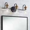 Possini Euro Design Brade Modern Wall Light Black Gold Hardwire 22 3/4" 3-Light Fixture Clear Glass for Bedroom Bathroom Vanity Reading Living Room - 2 of 4