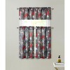 Kate Aurora Complete Plaid Christmas Reindeer Snowflakes 3 Pc Kitchen Curtain Tier And Valance Set - 56 in. W x 36 in. L - 3 of 3