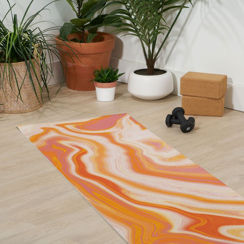 Sunshinecanteen Orange Marble (6mm) 24" x 70" Yoga Mat - Society6, 3 of 4