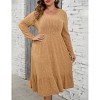 Women's Plus Size Ribbed Crew Neck Dress with Pockets: Casual Comfort for Daily Wear Dress - 2 of 4