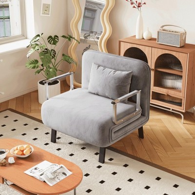 VYNXARIA 55inch Convertible Chair Bed,Tri-Fold Sofa Bed,Leisure Chaise Lounge Couch with Sturdy Iron Frame,Comfortable Sleeper Chair