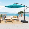 Costway Patio 10FT Hanging Offset Umbrella 32 LED Lights Sand Bag Outdoor Cross Base Beige/Turquoise/Dark Gray/Wine/Coffee/Navy - 4 of 4