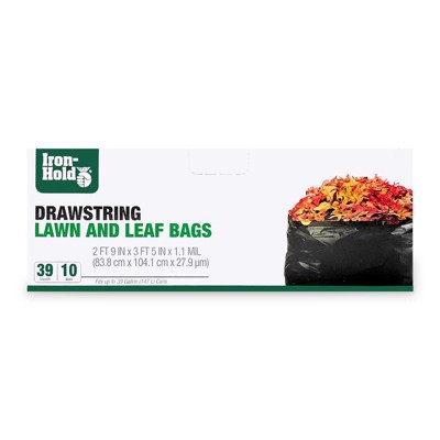 Iron-Hold - Lawn & Leaf Bags - Drawstring 10 pk - 39 gal  (Case of 12)