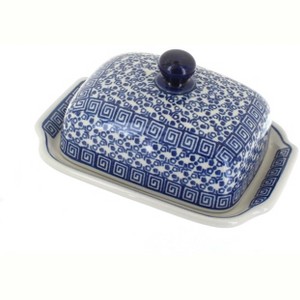 Blue Rose Polish Pottery 295 Ceramika Artystyczna Butter Dish - 1 of 1