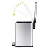 EKO Stainless Steel 6L Madison Step Trash Can Brushed: Indoor Silver Kitchen Trash Can with Lid, Spot Clean, 11.8" Height - 4 of 4