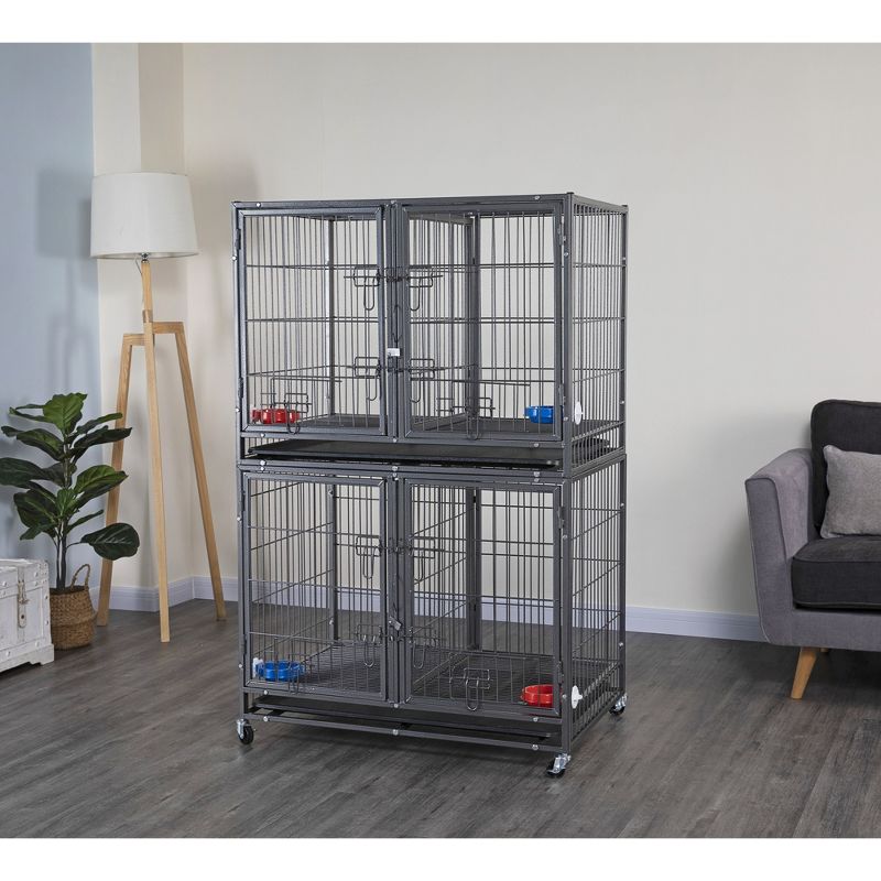 Go Pet Club 37" or 44" Long Heavy Duty Stackable Dog Crate NY-37, 3 of 6