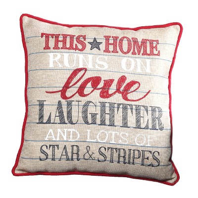 Lakeside Americana Patriotic Decorative Sentiment Throw Pillow - Seasonal Accent