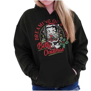 Betty Boop Dreaming Of Christmas Hoodie Sweatshirt Women Brisco Brands - 1 of 4