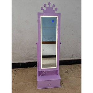 Kids Jewelry Armoire with Full-Length Mirror, Child Jewelry Cabinet with Led Light/Freestanding Jewelry Organizer/3 Storage Drawers - 1 of 1