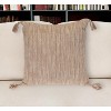 HomeRoots 18" Brown and White Striped Cotton Throw Pillow With Tassels - 2 of 4