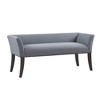 CAVINAS Accent Bench with Flared Arms, Upholstered Accent Bench – Grey Fabric with Nailhead Trim & Solid Wood Legs for Bedroom, Living Room - 2 of 4