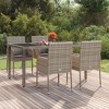 vidaXL Weather-Resistant Patio Chairs, Set of 4, with Cushions, Constructed Out of Poly Rattan & Powder-Coated Steel Frame, Grey - 2 of 4