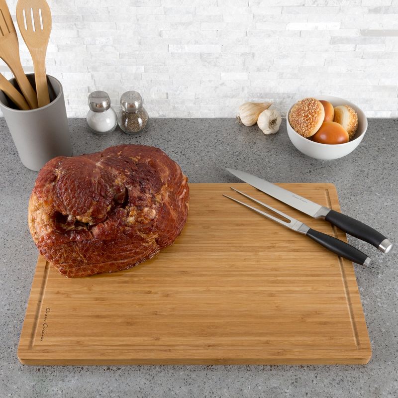Hastings Home Extra Large Eco-Friendly Bamboo Cutting Board With Juice Groove – 20" x 14", 3 of 9