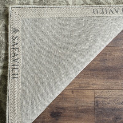 Handmade Light Sage Wool Tufted Square Area Rug
