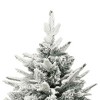 vidaXL LED Artificial Christmas Tree - Flocked Snow, Green, 82.7" - Includes Balls & Steel Stand - 3 of 4
