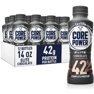 Core Power Elite High Protein Shake, Chocolate, 42g Bottle, 14oz, 12 Pack - 1 of 4