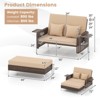 Costway 2 PCS Wicker Loveseat & Storage Ottoman with  4-Level Backrest & Soft Cushion Brown/Navy - 3 of 4