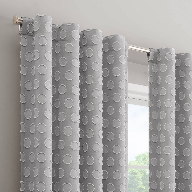 Kids' 100% Blackout Dot Clip Curtain Panel with Rod Pocket and Back Tab Gray - Eclipse, 3 of 9