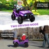 12V Kids Ride on Car with Remote Control, Electric Vehicle with LED Lights, Music, Bluetooth, MP3, 3 Speeds, Spring Suspension - 3 of 4
