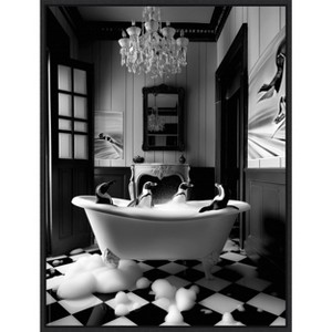 Amanti Art Penguin Spa Day by Niky Rahner Framed Canvas Wall Art - 1 of 4