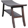 34" Satori DT176 Wide Teak Wood Shower Bench with Shelf - DecoTeak: Rectangle, Non-Upholstered, 250lb Capacity - 3 of 4