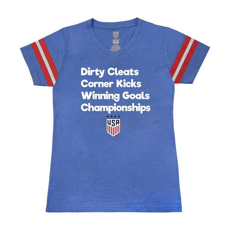 USA Soccer Girls' World Cup USWNT Dirty Cleats Champions T-Shirt, 1 of 4