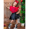 Girls Back To School Vegan Leather Skirt Set - Mia Belle Girls - image 2 of 4