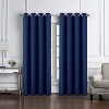 RT Designer Collection Cindy Textured 2 Pack Grommet Curtain Panel 36" x 84" Navy Blue - 2 of 4