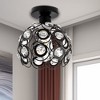DORESshop 8 in. 1-Light Black Semi Flush Mount - Ceiling Fixture with Antique Metal Crystal Shade - 2 of 4