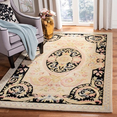 Elegant Ivory Wool Hand-Tufted Round Area Rug, 3' x 5'