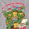 Teenage Mutant Ninja Turtles Christmas Pizza Adult T-Shirt, Athletic Heather - 2 of 4