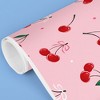 Big Dot of Happiness Cherries Wrapping Paper, Sweet Red Cherry and Pink Bow Gift Wrap for Girls Birthday, 24 in x 7 feet, 1 Roll - 4 of 4