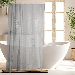 Unique Bargains EVA Shower Curtain 78.74"L x 70.87"W Gray 1 Set - 1 of 4