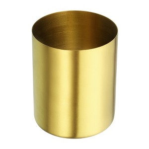Unique Bargains Desk Stainless Steel Pencil Pen Holders Cup Makeup Brush Holder 1 Pc - 1 of 4