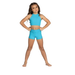 Girl's Dance Sports Bra Danz N Motion 24310C Tabitha Halter Crop Top Dance Convention Wear - 1 of 4