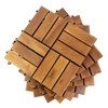 Dexmalle 12 Slats Acacia Wood Checker Deck Tiles,10 PCs , 12 x 12 - 3 of 4