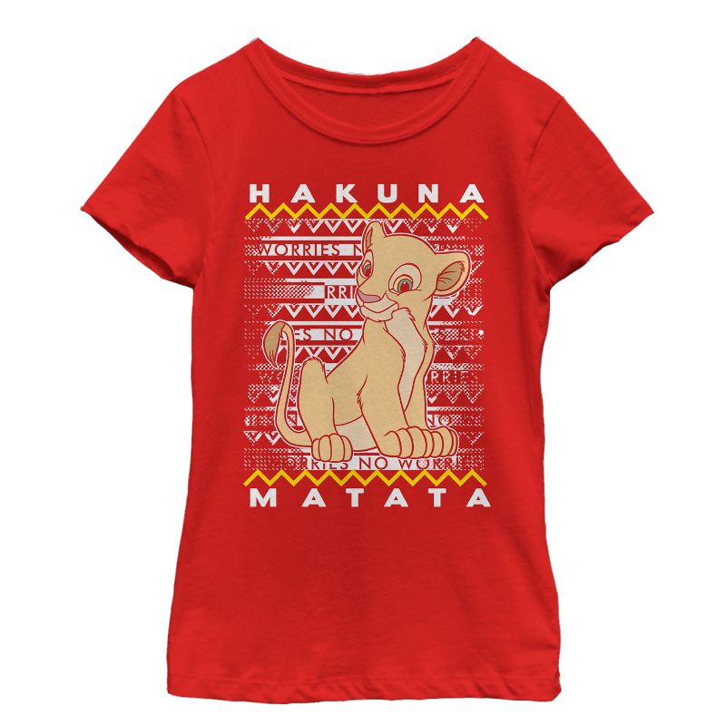 Girl's Lion King Nala Diagonal Stripe T-Shirt, 1 of 5