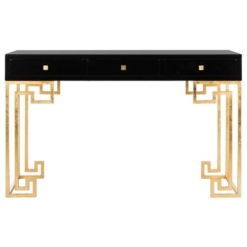 Valeria Lacquer Writing Desk Black Lacquer Safavieh Target