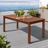 VINGLI 69-inch Large Outdoor Wood Dining Table for Patio, Solid Wood Farmhouse Table 35x30 Inches, Waterproof Wooden Table for Garden, Backyard, Deck - 2 of 4
