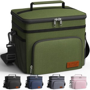 Insulated Lunch Box for Men & Women - Leak-Proof Cooler Lunch Bag with 4 Pockets, Adjustable Strap, Ideal for School - 1 of 4